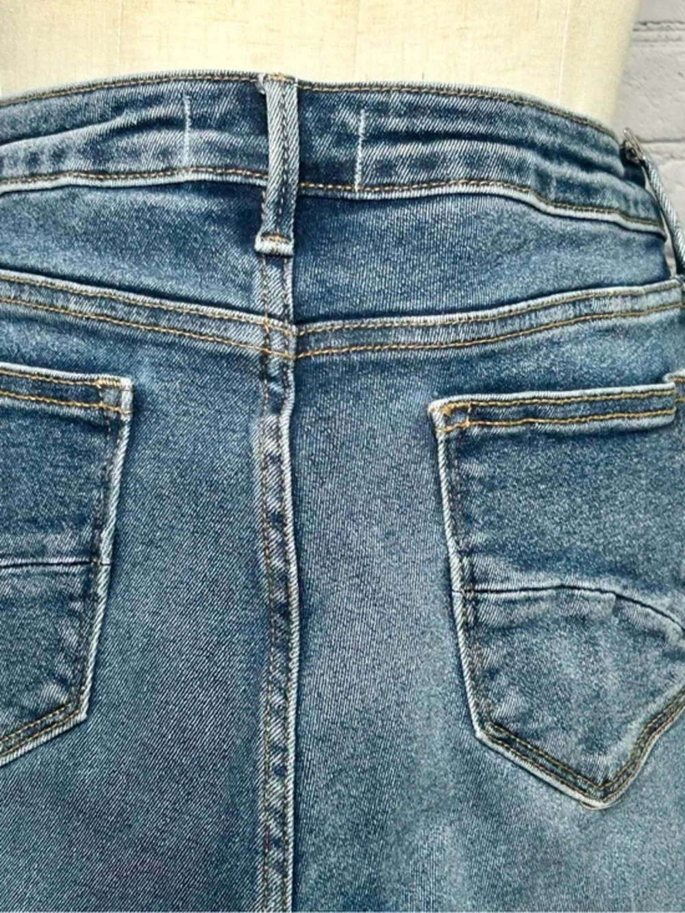 Driftwood High Rise Straight Leg Jeans Blue Chevron Side Stripe Women's 30